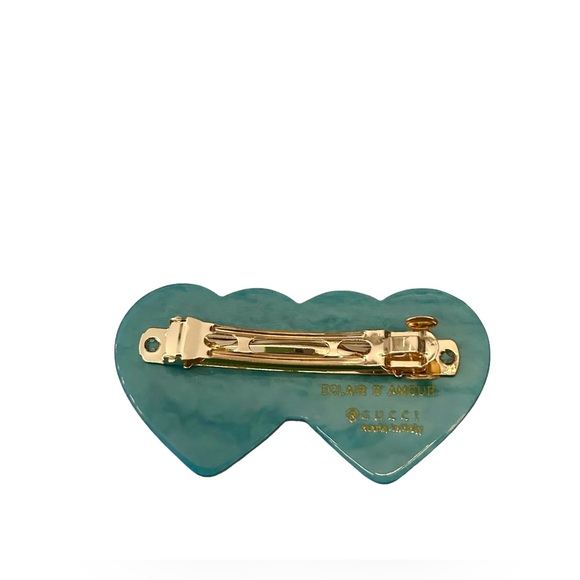GUCCI Double Heart Women's Hair Clip Barrette Hair Accessory Clip - Picture 5 of 5